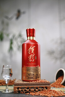 红色经典酒瓶与周边元素