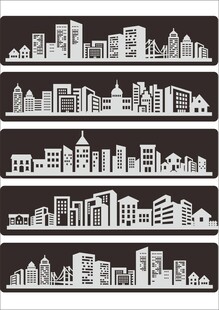 城市建筑轮廓矢量图