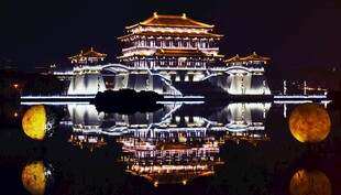 洛阳应天门璀璨夜景
