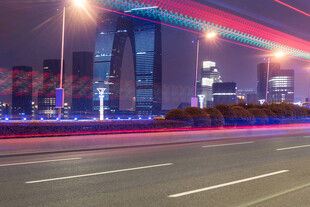 城市夜景道路光影轨迹