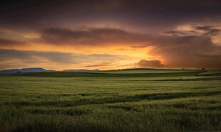 草原日落美景