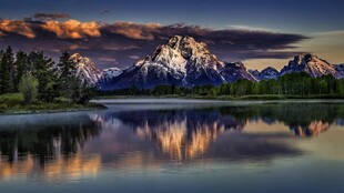 壮丽山水湖景倒影风光