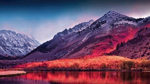 壮丽雪山下的绚烂湖景