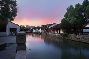 水乡黄昏美景