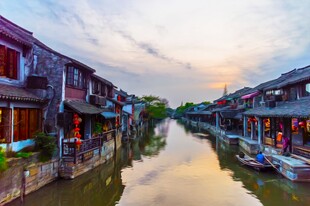 江南水乡黄昏迷人景致