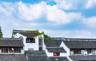 江南水乡古建筑屋顶风光