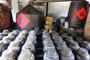 传统酒坊坛坛美酒待品