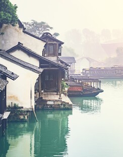 江南水乡古宅临水景致