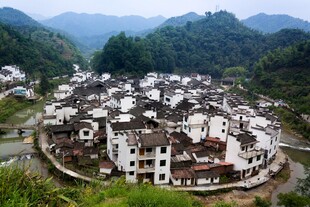 皖南古村落全景俯瞰