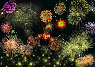 绚丽烟花绽放夜空