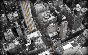 城市建筑鸟瞰黑白景观