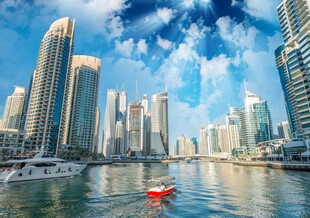迪拜城市河畔壮丽景观