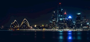 悉尼夜景璀璨港湾风光