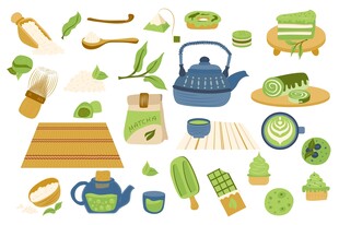 抹茶主题插画