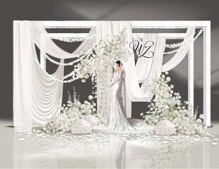白色浪漫婚礼场景布置