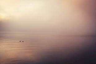 海上日出朦胧美景