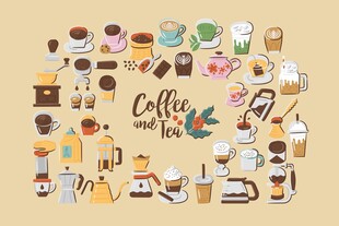 咖啡茶饮插画
