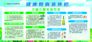 健康教育宣传栏三减三健