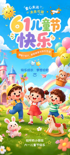 六一节快乐儿童欢乐场景