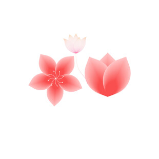 粉色樱花花朵图案元素