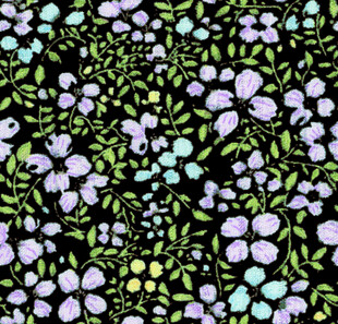 黑色底多彩花卉图案