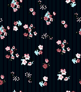 黑色底碎花布料图案