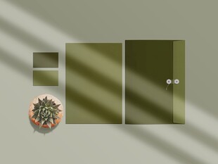 绿色简约门饰组合展示