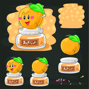 可爱橘子果酱插画
