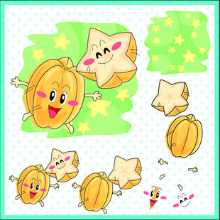 可爱南瓜星星欢乐插画