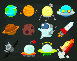 太空元素插画集合