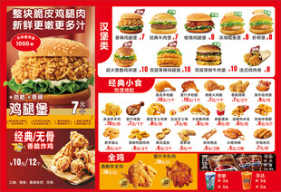 美味多样的快餐食品展示