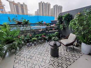 都市露台绿植休闲空间