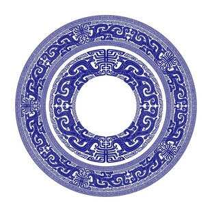 饕餮夔龙青铜器神话无缝纹样