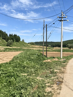 田野中的高压输电塔