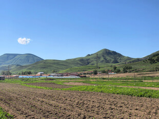 田野风光远山近田景色美