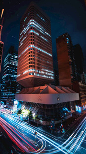 城市夜景车流与高楼大厦