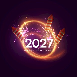 2027新年烟花海报