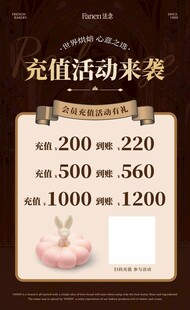 面包店充值海报