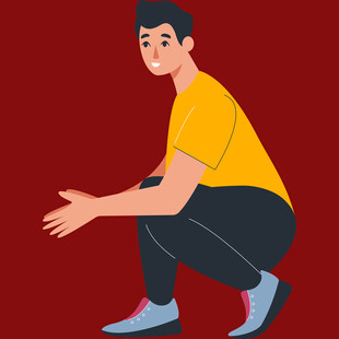 蹲姿男子