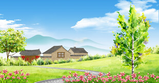 田园风光乡村美景图