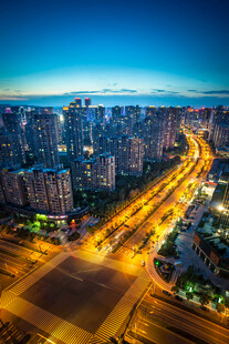杭州城市道路夜景