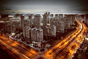 杭州城市夜景灯火辉煌