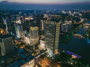 杭州璀璨夜景俯瞰图