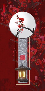 中式古典红灯笼夜景观