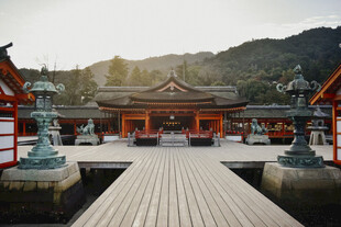 日本神社的宁静庄严景致