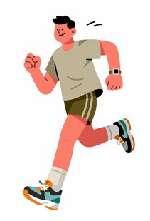 活力男子畅快跑步瞬间