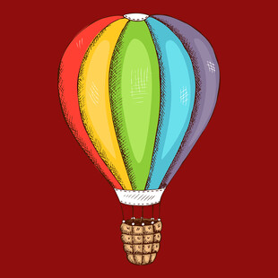 彩色热气球插画