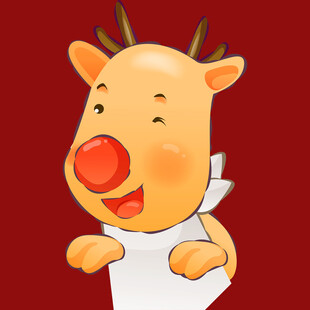 可爱小鹿手持白纸