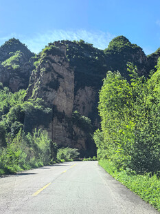 山间公路穿行于葱郁山林