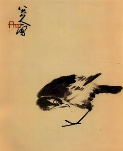 水墨寒鸦图